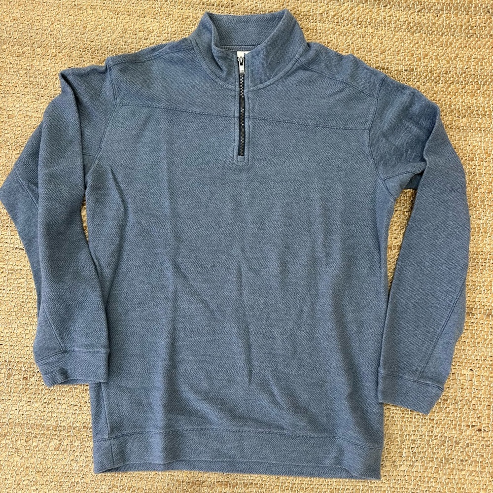 ROWM blue textured quarter zip pullover size LT‎